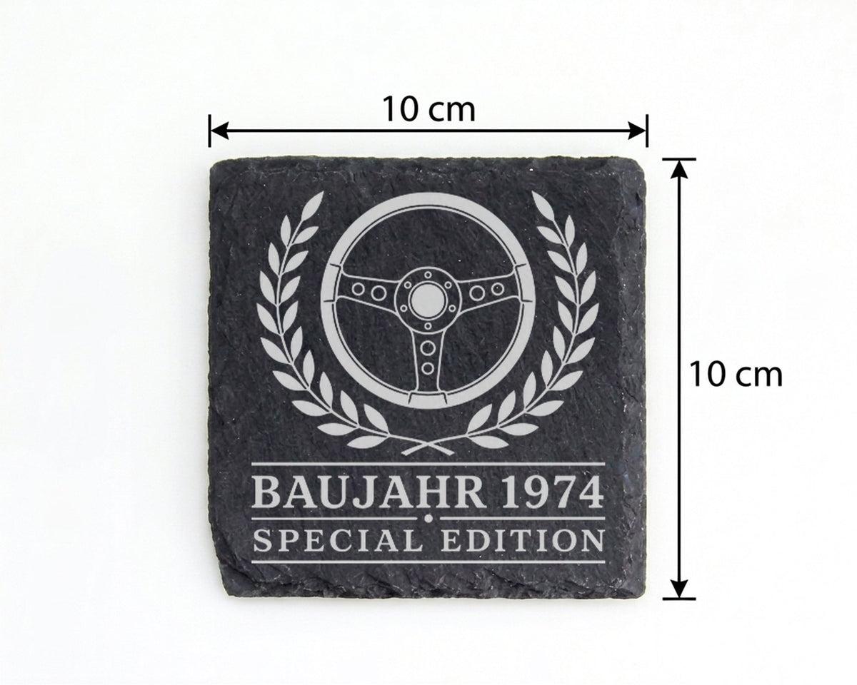 Schiefer Untersetzer Baujahr 1974 Special Edition - 52. Geburtstag Ges – Bild 4