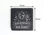 Schiefer Untersetzer Schlagerparty Bin dabei - Lustiges Geschenk für S – Bild 4