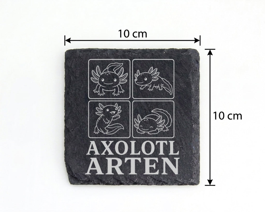 Schiefer Untersetzer Axolotl Arten - Süßes Geschenk für Aquarium Fans  – Bild 4