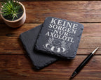 Schiefer Untersetzer Axolotl Keine Sorgen nur Gute Laune - Lustiges Ge – Bild 5