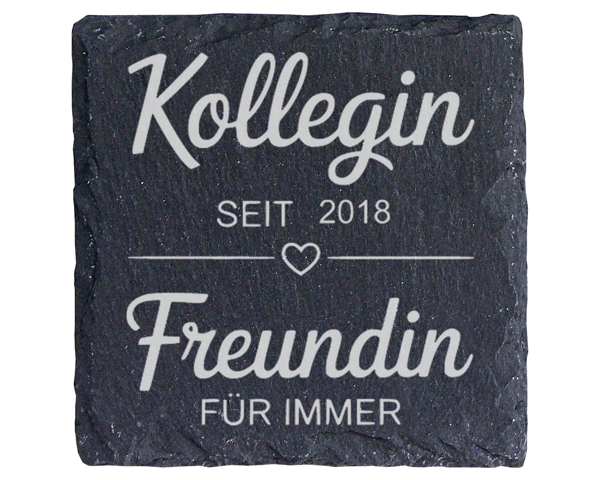 Schiefer Untersetzer Kollegin Freundin Für Immer Personalisiert - Gesc – Bild 1