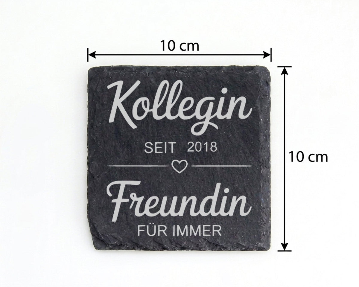 Schiefer Untersetzer Kollegin Freundin Für Immer Personalisiert - Gesc – Bild 4