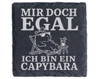 Schiefer Untersetzer Mir doch egal ich bin ein Capybara - Lustiges Ges – Bild 1