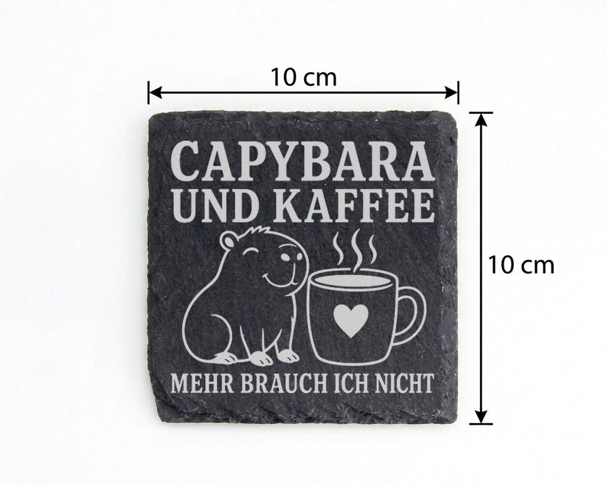 Schiefer Untersetzer Capybara und Kaffee mehr brauch ich nicht - Gesch – Bild 4