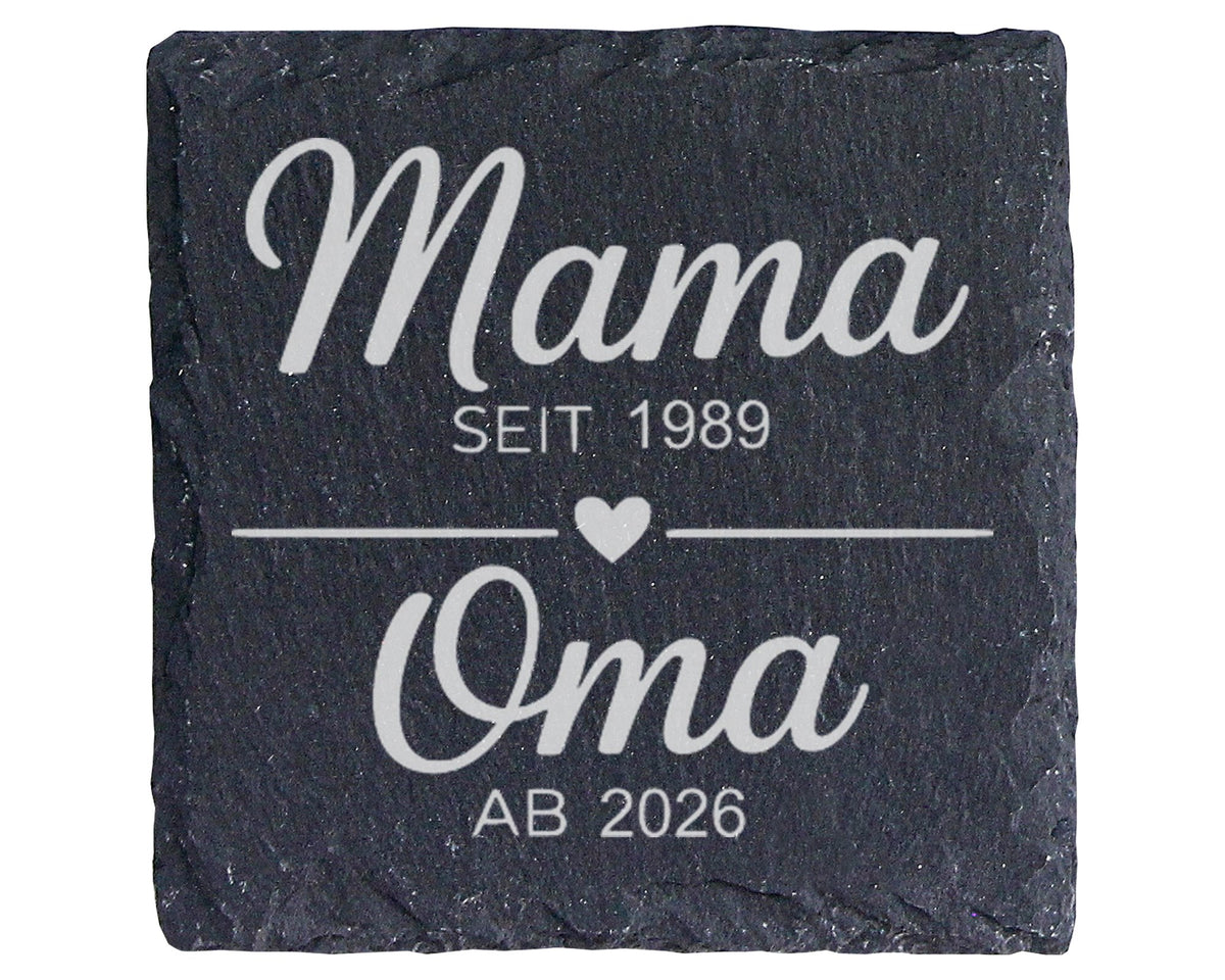 Schiefer Untersetzer Mama Wird Oma Personalisiert - Geschenk Für Zukün – Bild 1