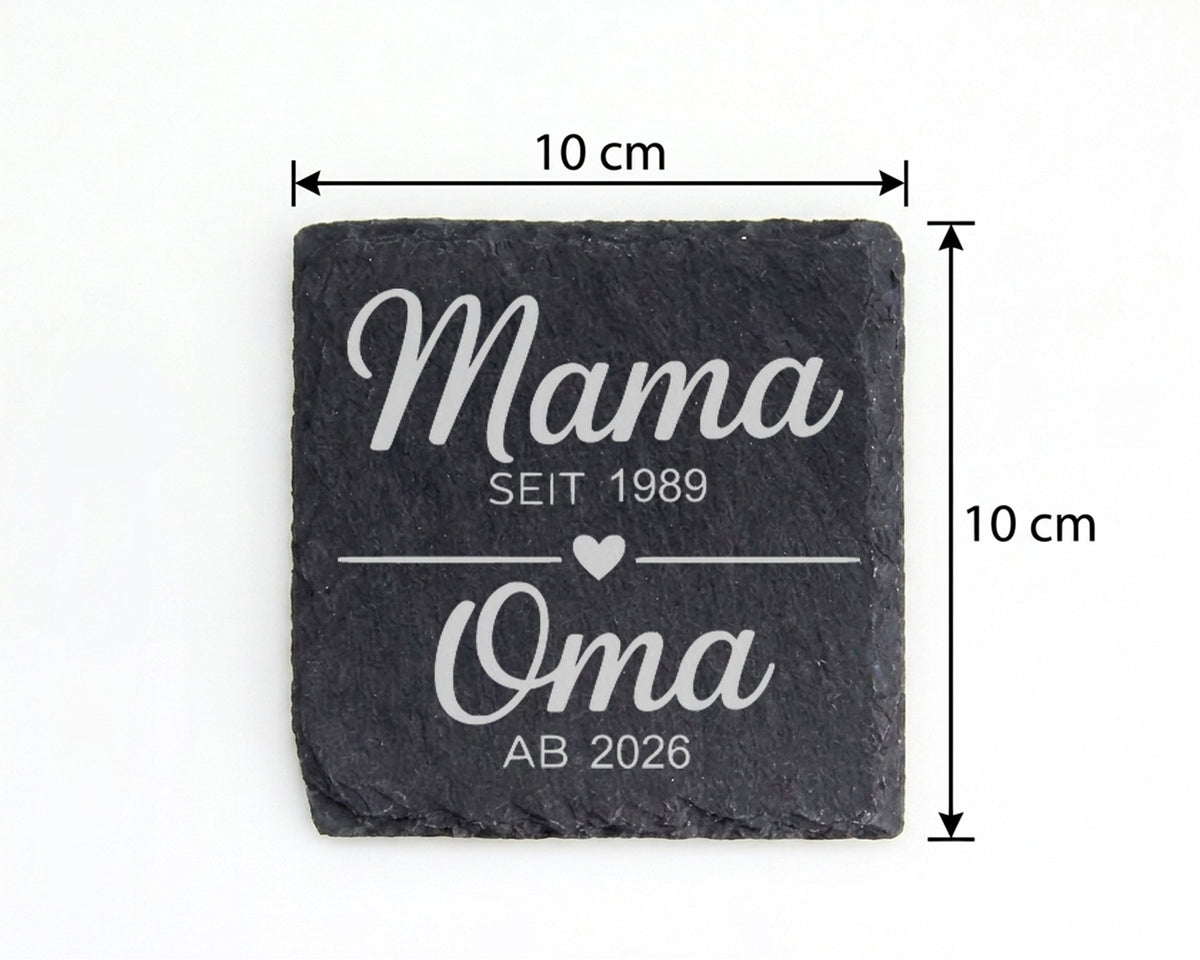 Schiefer Untersetzer Mama Wird Oma Personalisiert - Geschenk Für Zukün – Bild 4