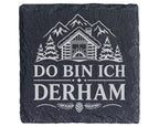 Schiefer Untersetzer Erzgebirge Do bin ich derham - Geschenk für Sachs – Bild 1