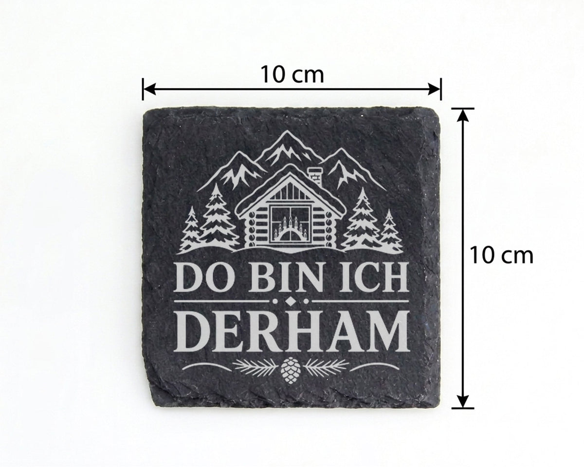 Schiefer Untersetzer Erzgebirge Do bin ich derham - Geschenk für Sachs – Bild 4