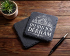 Schiefer Untersetzer Erzgebirge Do bin ich derham - Geschenk für Sachs – Bild 5