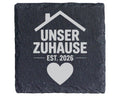 Schiefer Untersetzer Unser Zuhause Personalisiert - Geschenk für Paare – Bild 1