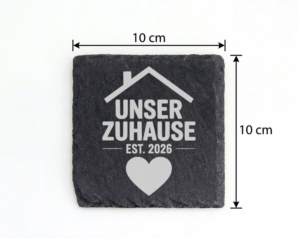 Schiefer Untersetzer Unser Zuhause Personalisiert - Geschenk für Paare – Bild 4
