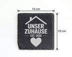 Schiefer Untersetzer Unser Zuhause Personalisiert - Geschenk für Paare – Bild 4