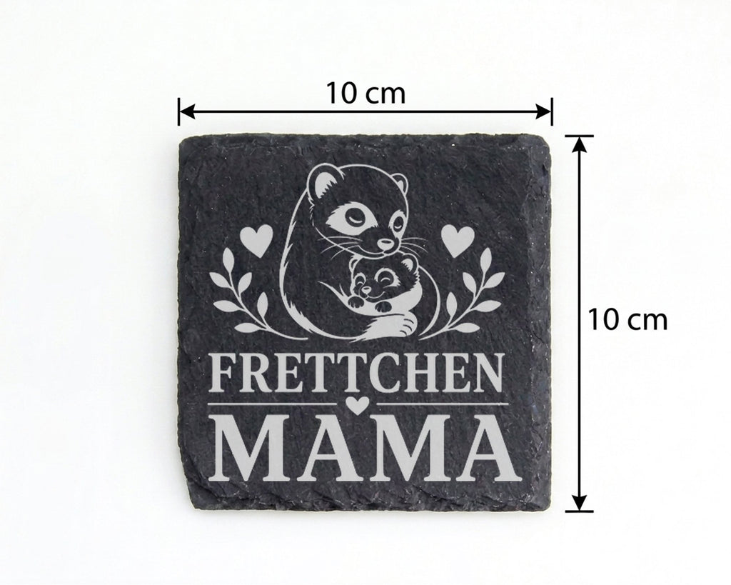 Schiefer Untersetzer Frettchen Mama - Süßes Geschenk für Frettchenhalt – Bild 4