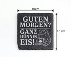 Schiefer Untersetzer Frosch Guten Morgen Ganz dünnes Eis - Lustiges Ge – Bild 4