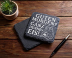 Schiefer Untersetzer Frosch Guten Morgen Ganz dünnes Eis - Lustiges Ge – Bild 5