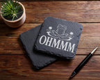 Schiefer Untersetzer Yoga Frosch Ohmmm - Geschenk für Yogalehrerin & M – Bild 5