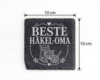 Schiefer Untersetzer Beste Häkel Oma - Geschenk für Großmutter zum Geb – Bild 4