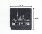 Schiefer Untersetzer Dortmund Skyline Herzschlag - Geschenk für Dortmu – Bild 4