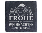 Schiefer Untersetzer Weihnachtstasse Axolotl Frohe Weihnachten - Süßes – Bild 1