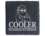 Schiefer Untersetzer Weihnachtstasse Cooler Weihnachtsmann - Lustiges  – Bild 1