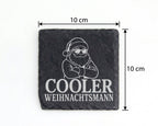 Schiefer Untersetzer Weihnachtstasse Cooler Weihnachtsmann - Lustiges  – Bild 4