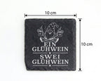 Schiefer Untersetzer Glühwein Ein swei - Lustiges Weihnachtsmarkt Gesc – Bild 4