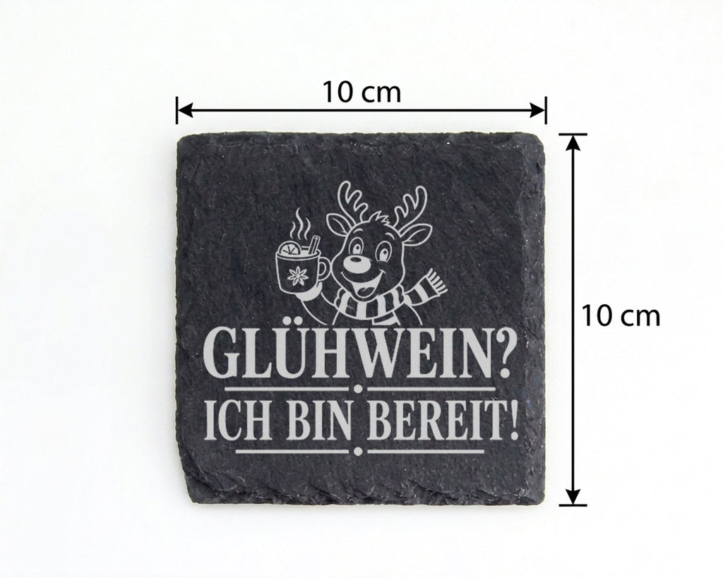 Schiefer Untersetzer Glühwein Ich bin bereit - Lustiges Weihnachtsmark – Bild 4