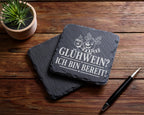 Schiefer Untersetzer Glühwein Ich bin bereit - Lustiges Weihnachtsmark – Bild 5
