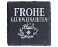 Schiefer Untersetzer Frohe Glühweinachten - Lustiges Weihnachtsmarkt G – Bild 1