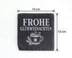 Schiefer Untersetzer Frohe Glühweinachten - Lustiges Weihnachtsmarkt G – Bild 4