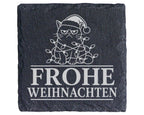 Schiefer Untersetzer Weihnachtstasse Katze Frohe Weihnachten - Lustige – Bild 1