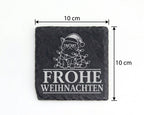 Schiefer Untersetzer Weihnachtstasse Katze Frohe Weihnachten - Lustige – Bild 4