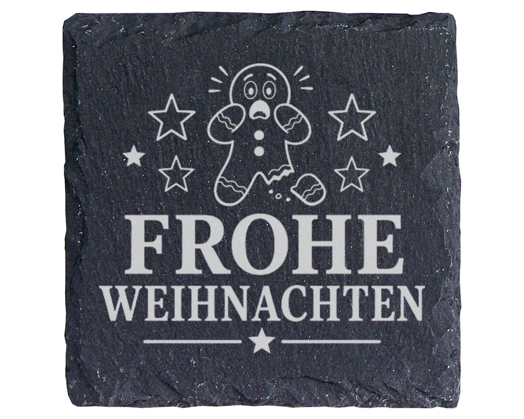 Schiefer Untersetzer Weihnachtstasse Lebkuchenmann Frohe Weihnachten - – Bild 1