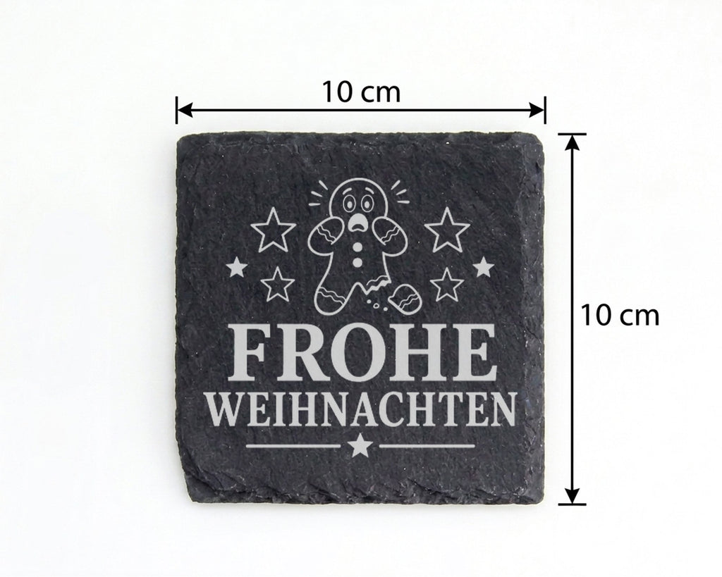 Schiefer Untersetzer Weihnachtstasse Lebkuchenmann Frohe Weihnachten - – Bild 4