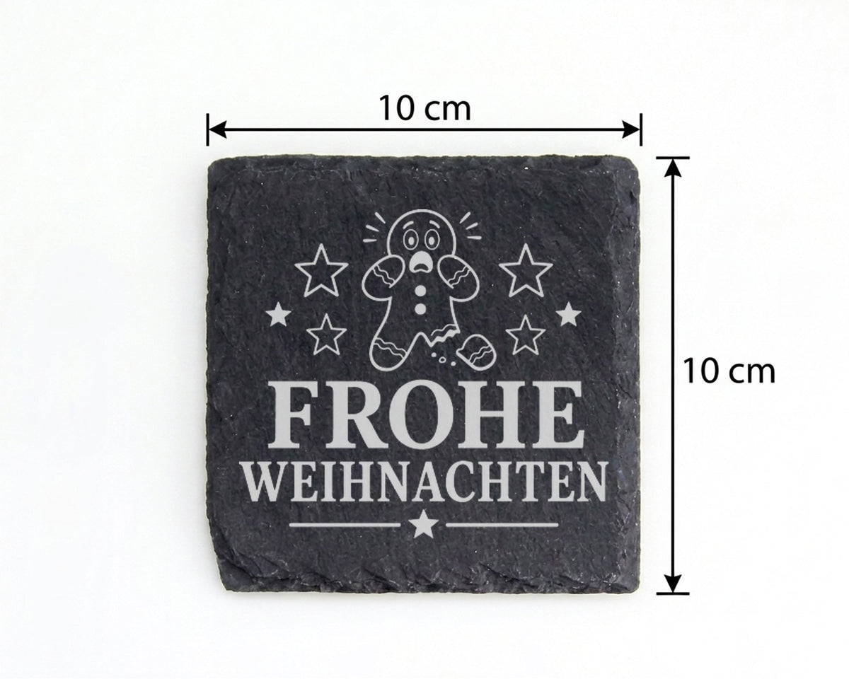 Schiefer Untersetzer Weihnachtstasse Lebkuchenmann Frohe Weihnachten - – Bild 4