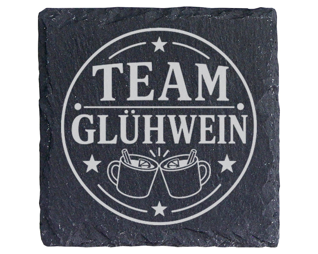 Schiefer Untersetzer Team Glühwein - Weihnachtsmarkt Geschenk für Koll – Bild 1