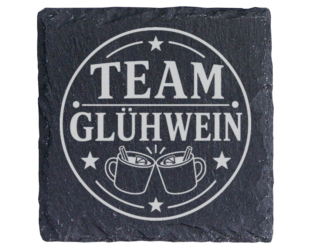 Schiefer Untersetzer Team Glühwein - Weihnachtsmarkt Geschenk für Koll – Bild 1