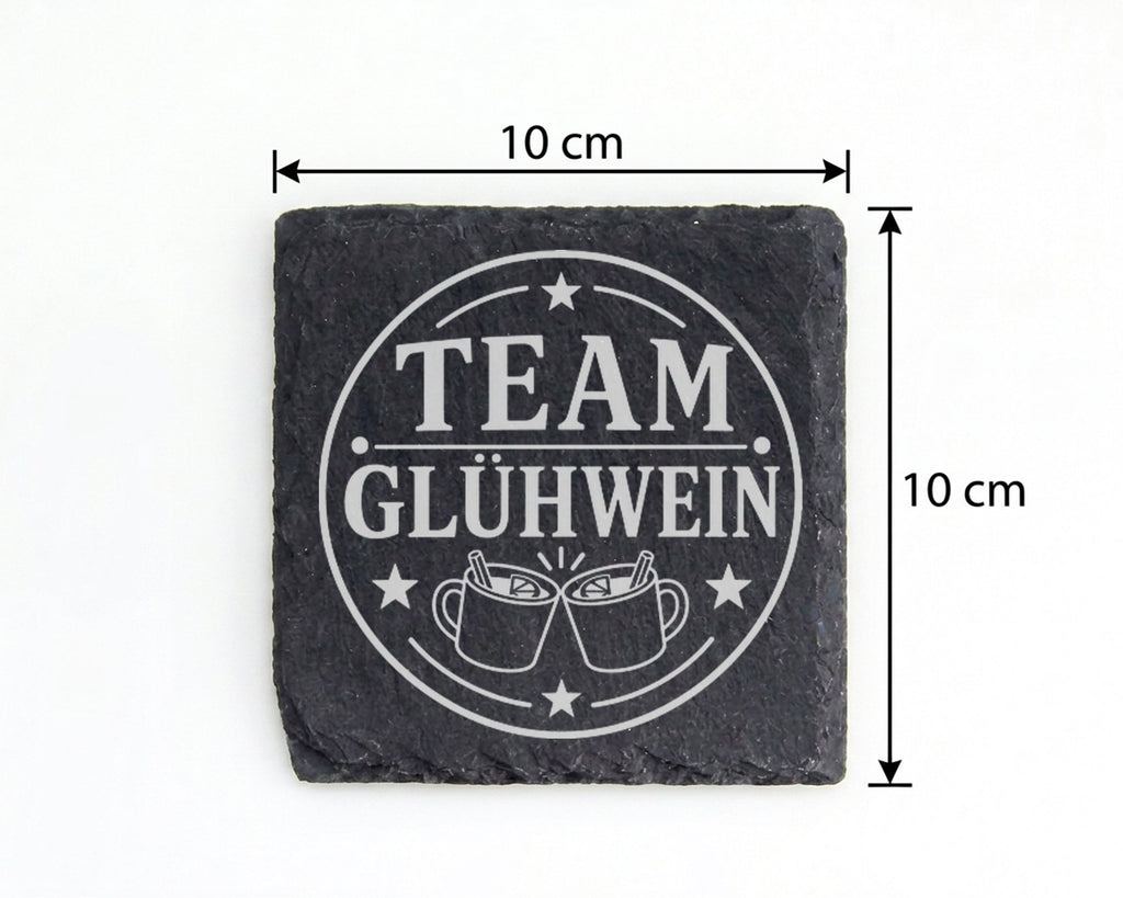 Schiefer Untersetzer Team Glühwein - Weihnachtsmarkt Geschenk für Koll – Bild 4