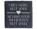 Schiefer Untersetzer Freundin Schwester im Herzen Personalisiert - Ges – Bild 1