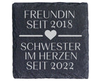Schiefer Untersetzer Freundin Schwester im Herzen Personalisiert - Ges – Bild 1