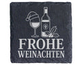 Schiefer Untersetzer Weihnachtstasse Frohe Weinachten - Lustiges Wein  – Bild 1