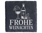 Schiefer Untersetzer Weihnachtstasse Frohe Weinachten - Lustiges Wein  – Bild 1