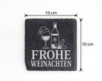 Schiefer Untersetzer Weihnachtstasse Frohe Weinachten - Lustiges Wein  – Bild 4
