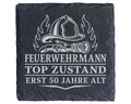 Schiefer Untersetzer Feuerwehrmann erst 50 Jahre alt - Lustiges Geburt – Bild 1
