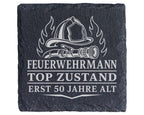 Schiefer Untersetzer Feuerwehrmann erst 50 Jahre alt - Lustiges Geburt – Bild 1