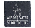 Schiefer Untersetzer Feuerwehr Wie der Vater so die Tochter - Geschenk – Bild 1
