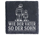Schiefer Untersetzer Feuerwehr Vater und Sohn - Geschenk für Papa zum  – Bild 1