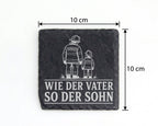 Schiefer Untersetzer Feuerwehr Vater und Sohn - Geschenk für Papa zum  – Bild 4
