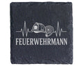 Schiefer Untersetzer Feuerwehrmann Herzschlag - Geschenk für Freiwilli – Bild 1
