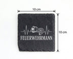 Schiefer Untersetzer Feuerwehrmann Herzschlag - Geschenk für Freiwilli – Bild 4